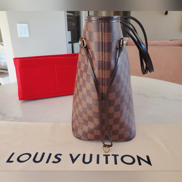 Louis Vuitton Neverfull MM Damier Ebene Tote Bag Cherry Red 🍒 Interior - Picture 9 of 14